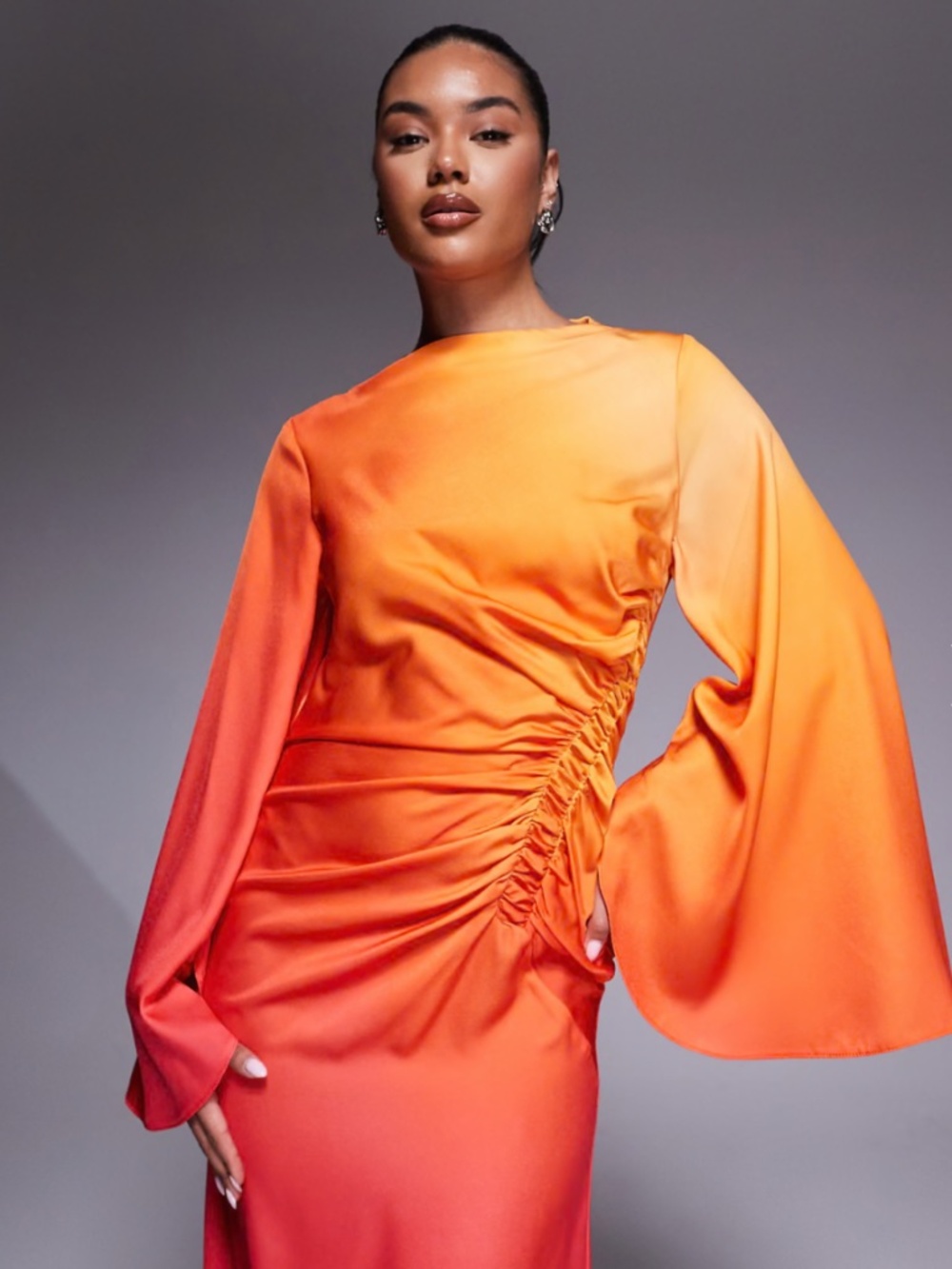 ASOS DESIGN exaggerated sleeves maxi dress ombre